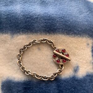 Vintage Designer ZIA Indonesia Sterling 925 Silver Toggle Bracelet.